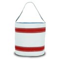 Sailorbags SailorBags 300-WR Bucket Bag; White with Red stripes 300WR